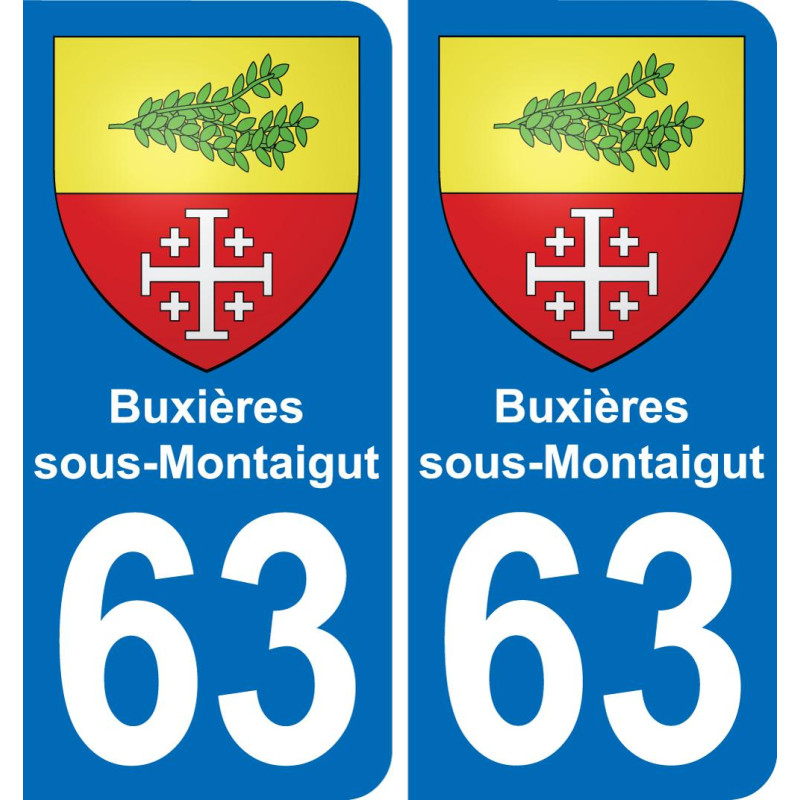 63 Buxières-sous-Montaigut wappen aufkleber typenschild aufkleber stadt
