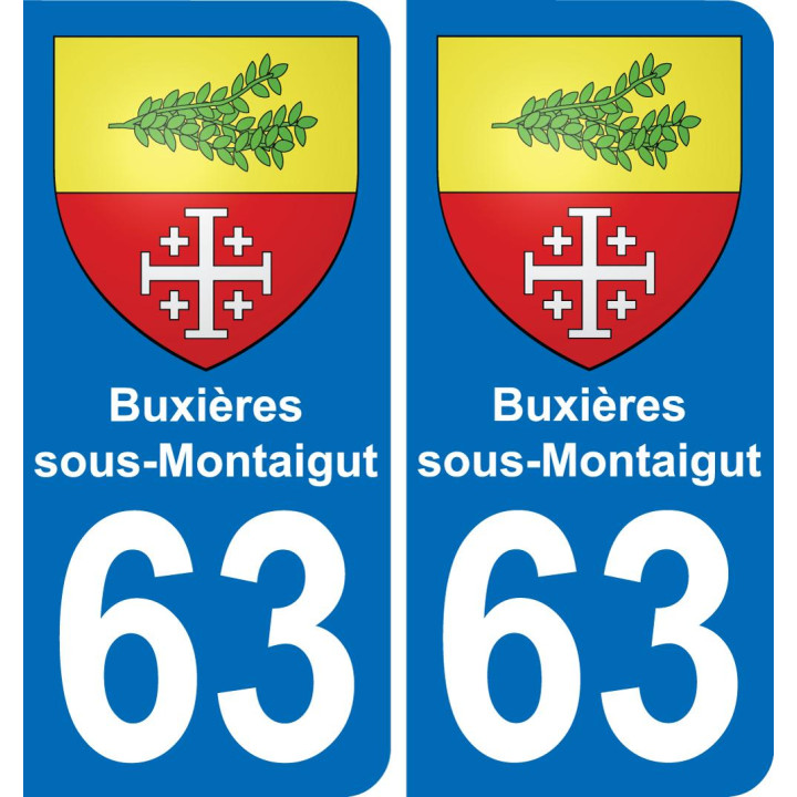 63 Buxières-sous-Montaigut coat of arms sticker plate stickers city
