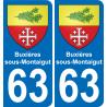 63 Buxières-sous-Montaigut coat of arms sticker plate stickers city