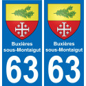 63 Buxières-sous-Montaigut wappen aufkleber typenschild aufkleber stadt