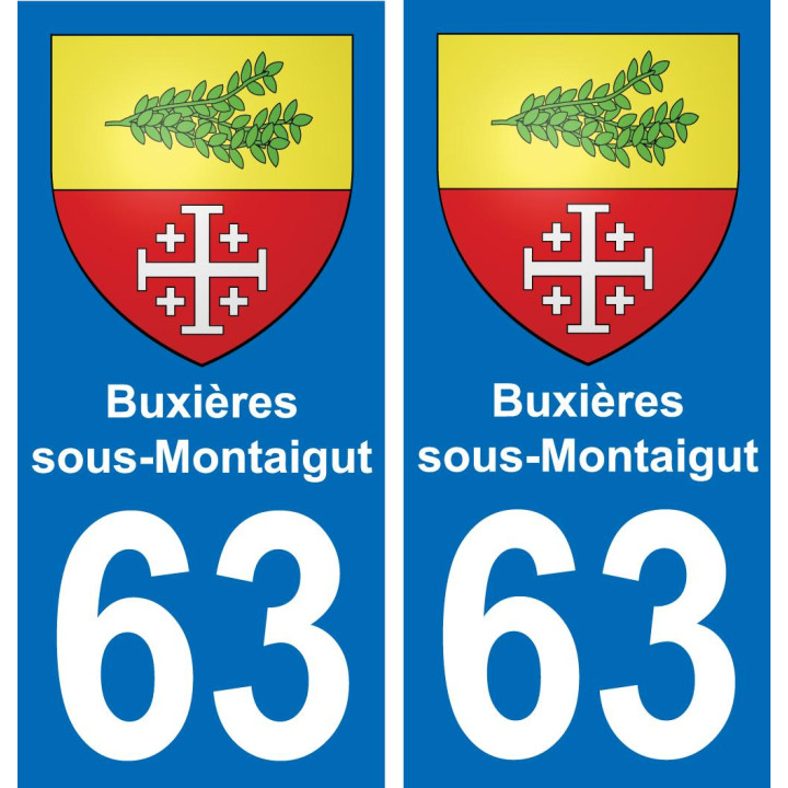 63 Buxières-sous-Montaigut blason autocollant plaque stickers ville