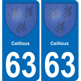 63 Ceilloux coat of arms sticker plate stickers city