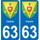 63 Cellule blason autocollant plaque stickers ville
