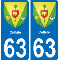 63 Cellule coat of arms sticker plate stickers city