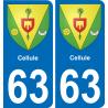 63 Cellule coat of arms sticker plate stickers city