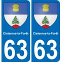 63 Cisternes-la-Forêt wappen aufkleber typenschild aufkleber stadt