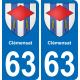 63 Clémensat blason autocollant plaque stickers ville