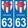 63 Clémensat coat of arms sticker plate stickers city