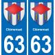 63 Clémensat stemma adesivo piastra adesivi città