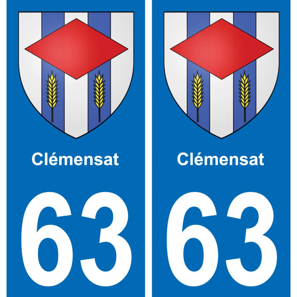 63 Clémensat blason autocollant plaque stickers ville