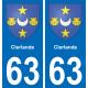 63 Clerlande blason autocollant plaque stickers ville
