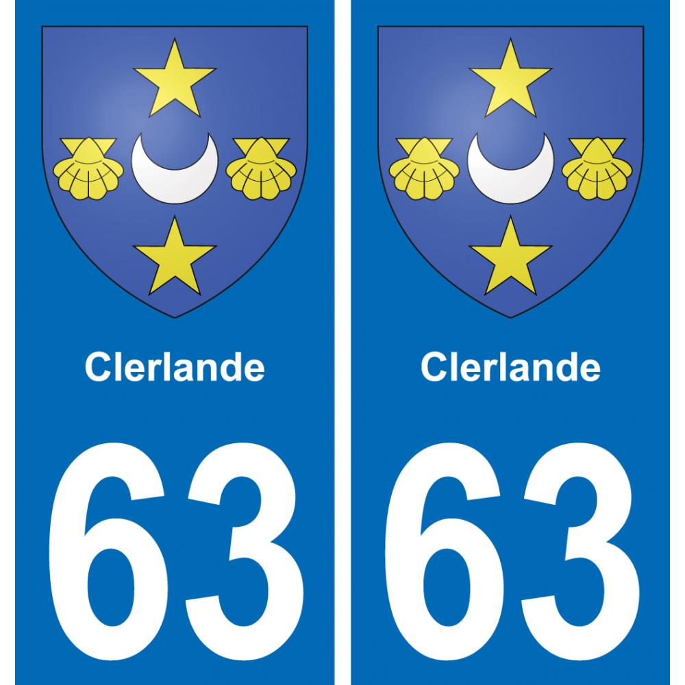 63 Clerlande coat of arms sticker plate stickers city