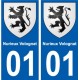 01 Nurieux-Volognat ville autocollant plaque sticker
