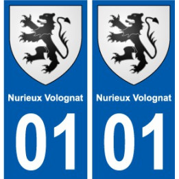 01 Nurieux-Volognat ville autocollant plaque sticker