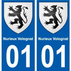 01 Nurieux-Volognat ville autocollant plaque sticker