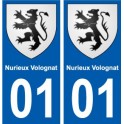 01 Nurieux-Volognat ville autocollant plaque sticker