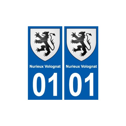 01 Nurieux-Volognat ville autocollant plaque sticker
