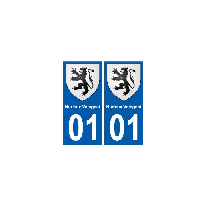 01 Nurieux-Volognat ville autocollant plaque sticker