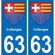 63 Collanges coat of arms sticker plate stickers city