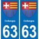 63 Collanges stemma adesivo piastra adesivi città