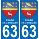 63 Condat-en-Combraille stemma adesivo piastra adesivi città