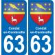 63 Condat-en-Combraille wappen aufkleber typenschild aufkleber stadt