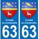 63 Condat-en-Combraille blason autocollant plaque stickers ville