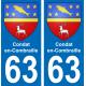 63 Condat-en-Combraille blason autocollant plaque stickers ville