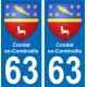 63 Condat-en-Combraille coat of arms sticker plate stickers city
