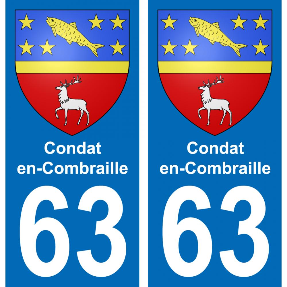 63 Condat-en-Combraille stemma adesivo piastra adesivi città