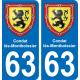 63 Condat-lès-Montboissier coat of arms sticker plate stickers city