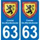 63 Condat-lès-Montboissier wappen aufkleber typenschild aufkleber stadt