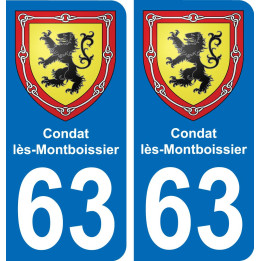 63 Condat-lès-Montboissier coat of arms sticker plate stickers city