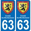 63 Condat-lès-Montboissier wappen aufkleber typenschild aufkleber stadt