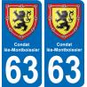 63 Condat-lès-Montboissier coat of arms sticker plate stickers city