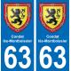 63 Condat-lès-Montboissier coat of arms sticker plate stickers city