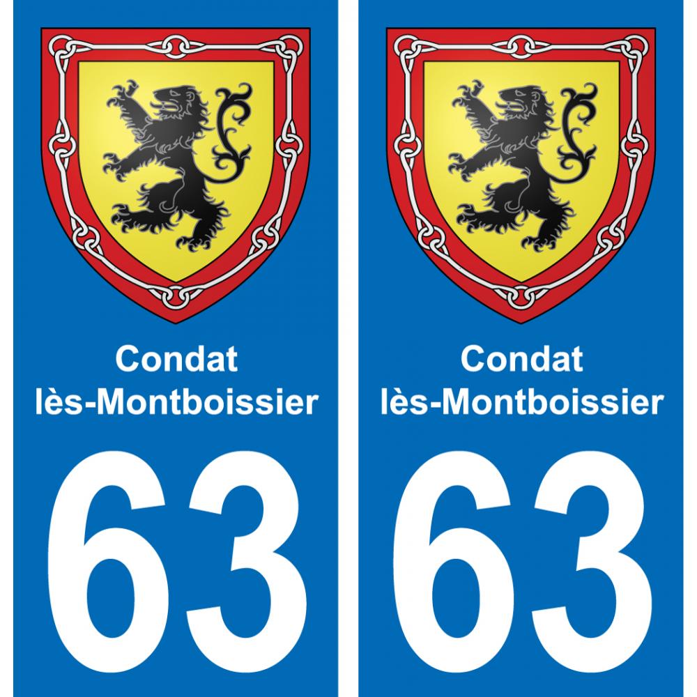 63 Condat-lès-Montboissier coat of arms sticker plate stickers city
