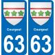 63 Courgoul blason autocollant plaque stickers ville