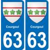 63 Courgoul blason autocollant plaque stickers ville