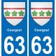 63 Courgoul coat of arms sticker plate stickers city