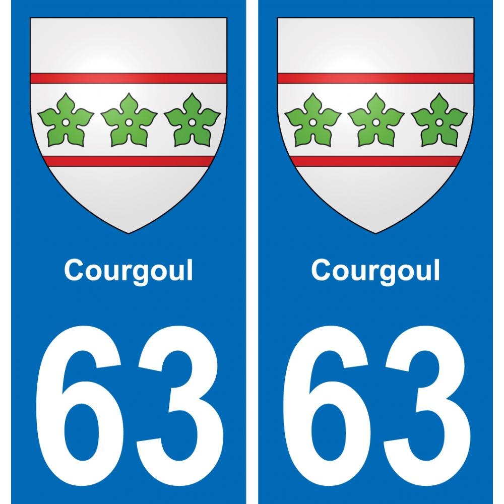 63 Courgoul blason autocollant plaque stickers ville