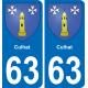 63 Culhat blason autocollant plaque stickers ville