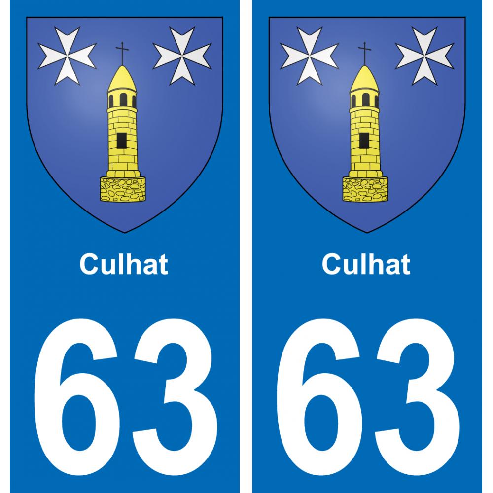63 Culhat blason autocollant plaque stickers ville