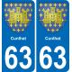 63 Cunlhat coat of arms sticker plate stickers city