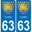 63 Cunlhat wappen aufkleber typenschild aufkleber stadt