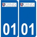01 Ornex logo ville autocollant plaque sticker