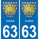 63 Cunlhat coat of arms sticker plate stickers city