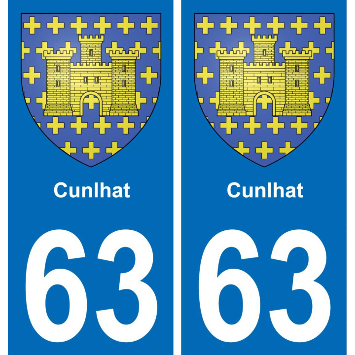 63 Cunlhat blason autocollant plaque stickers ville