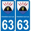 63 Chambon-sur-Lac wappen aufkleber typenschild aufkleber stadt