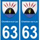 63 Chambon-sur-Lac coat of arms sticker plate stickers city